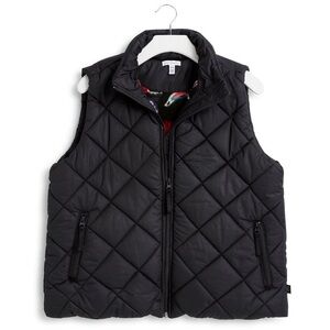 Vera Bradley Perennials Noir Quilted Puffer Vest